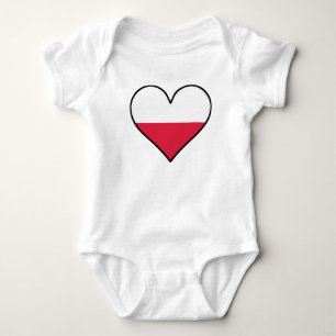 Polnisches Flaggen-Herz Baby Strampler