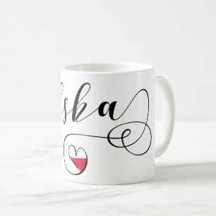 Polnisches Flaggen-Herz, Polen Polska Kaffeetasse