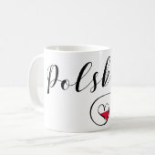 Polnisches Flaggenherz Kaffeetasse (Vorderseite Links)