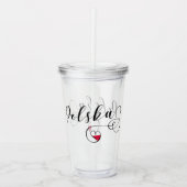 Polnisches Flaggenherz, Polen Script Polska Acryltrinkbecher (Vorderseite)