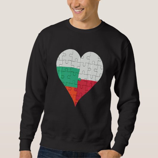 Polnisches Flaggenherz Sweatshirt (Vorderseite)