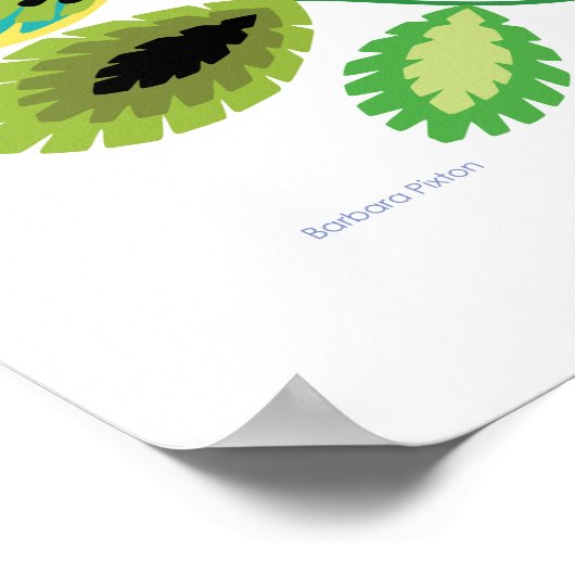 Polnisches Folk Art Yellow Blume Poster (Ecke)