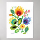 Polnisches Folk Art Yellow Blume Poster (Vorne)