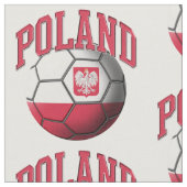 Polnisches Fußballball-Muster Stoff (Nahaufnahme)