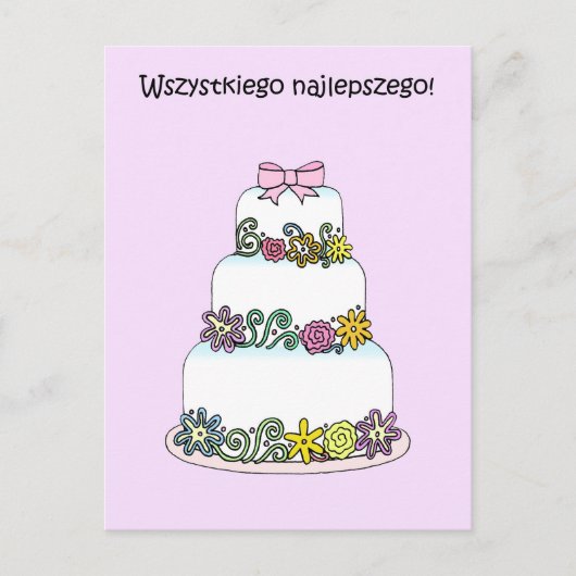 Polnisches Glück Geburtstag Wszystkiego Najlepszeg Postkarte (Vorderseite)