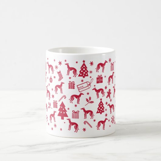 Polnisches Greyhound Weihnachtsdesign Kaffeetasse (Mittel)