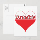 Polnisches Herz Dziadzio Postkarte (Vorne/Hinten)