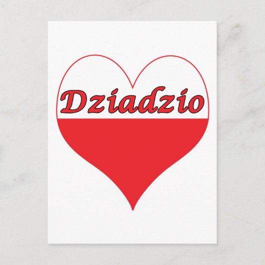 Polnisches Herz Dziadzio Postkarte (Vorderseite)