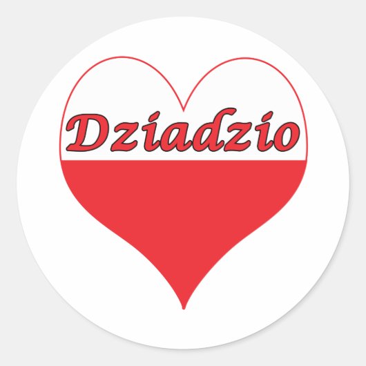 Polnisches Herz Dziadzio Runder Aufkleber (Vorderseite)