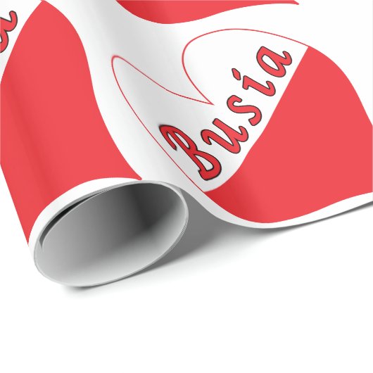 Polnisches Herz Geschenkpapier (Rolleneckpunkt)