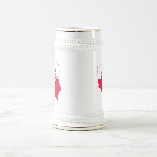 Polnisches Karten-Flaggen-Bier Stein Bierglas (Mittel)