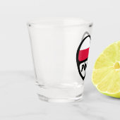 Polnisches Ländercode Flaggenherz, POL Schnapsglas (Links)