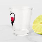 Polnisches Ländercode Flaggenherz, POL Schnapsglas (Rechts)