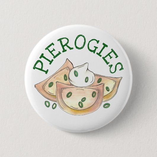 Polnisches Lebensmittel Pierogi Dumplings Slowakis Button (Vorderseite)