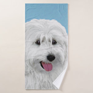 Polnisches Lowland Sheepdog-Gemälde - Hunde Kunst Badhandtuch Set