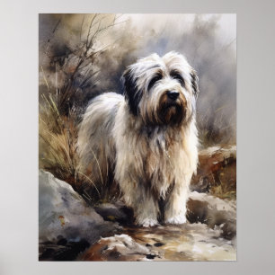 Polnisches Lowland Sheepdog Hund Art Print Poster