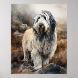 Polnisches Lowland Sheepdog Hund Art Print Poster