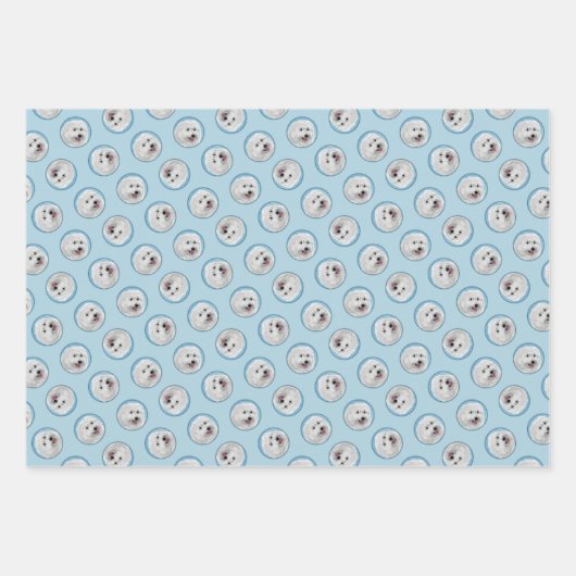 Polnisches Lowland Sheepdog Malerei Original Hunde Geschenkpapier Set (Vorderseite)