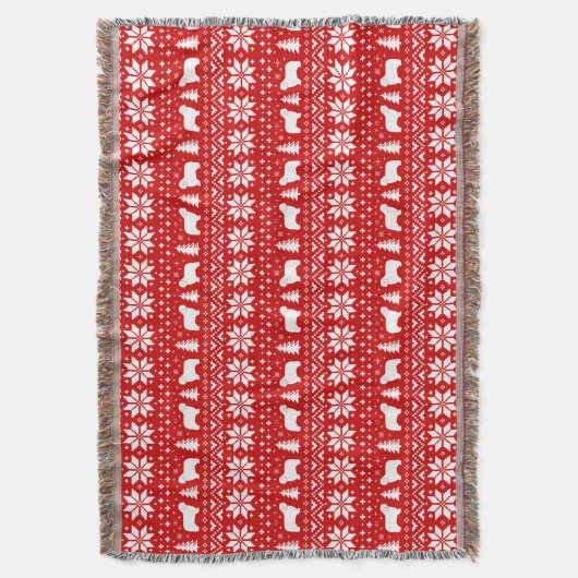 Polnisches Lowland Sheepdogs Christmas Pattern Red Decke (Vorderseite Vertikal)