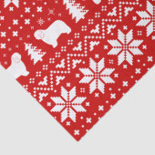 Polnisches Lowland Sheepdogs Christmas Pattern Red Seidenpapier (Detail)