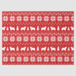 Polnisches Lowland Sheepdogs Christmas Pattern Red Seidenpapier<br><div class="desc">Weihnachts-Weihnachtsstil mit PON-Silhouetten</div>