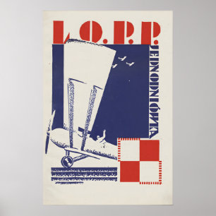 Polnisches Luftwaffenplakat LOPP Organisation für  Poster