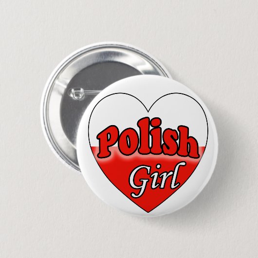 Polnisches Mädchen Button (Vorne & Hinten)