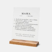Polnisches Mum-Geschenk - MAMA Definition Acrylschild (Winkel)