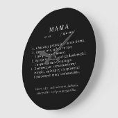 Polnisches Mum-Geschenk - MAMA Definition Große Wanduhr (Winkel)