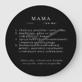 Polnisches Mum-Geschenk - MAMA Definition Große Wanduhr (Vorderseite)