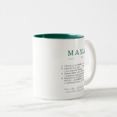 Polnisches Mum-Geschenk - MAMA Definition grün Zweifarbige Tasse (VorderseiteRechts)