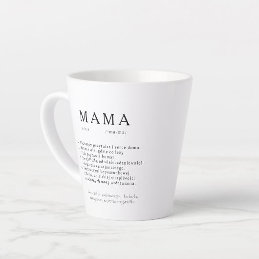 Polnisches Mum-Geschenk - MAMA Definition Milchtasse (Linke Ecke)