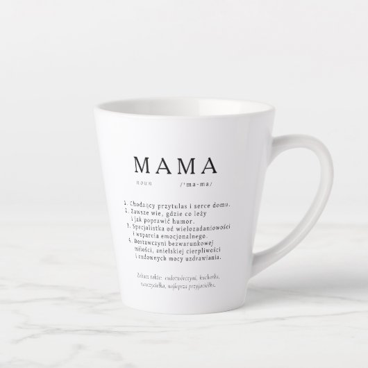 Polnisches Mum-Geschenk - MAMA Definition Milchtasse (Rechts)