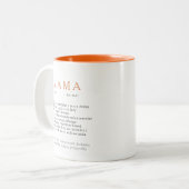 Polnisches Mum-Geschenk - MAMA Definition Orange Zweifarbige Tasse (Vorderseite Links)