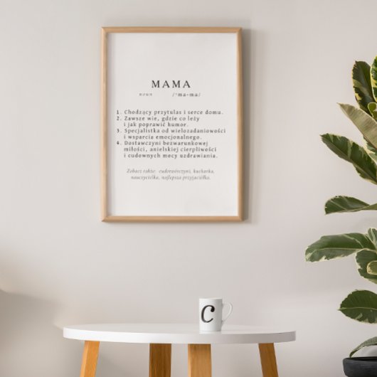 Polnisches Mum-Geschenk - MAMA Definition Poster