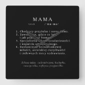 Polnisches Mum-Geschenk - MAMA Definition Quadratische Wanduhr (Vorderseite)