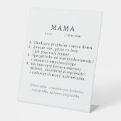 Polnisches Mum-Geschenk - MAMA Definition Sockelschild (Vorderseite)