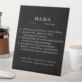 Polnisches Mum-Geschenk - MAMA Definition Sockelschild