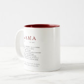 Polnisches Mummgeschenk - MAMA Definition braun Zweifarbige Tasse (Vorderseite Links)