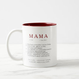 Polnisches Mummgeschenk - MAMA Definition braun Zweifarbige Tasse