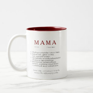Polnisches Mummgeschenk - MAMA Definition braun Zweifarbige Tasse