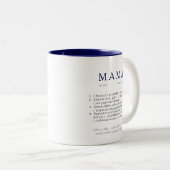 Polnisches Mummgeschenk - MAMA Definition Marine Zweifarbige Tasse (VorderseiteRechts)