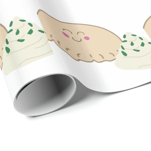 Polnisches Pierogi Geschenkpapier (Rolleneckpunkt)