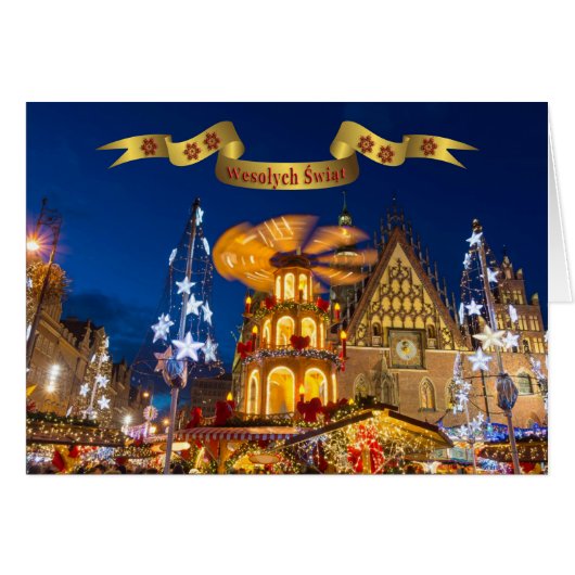 Polnisches/Polski - frohe Weihnachten/Wesołych (Vorderseite (Horizontal))