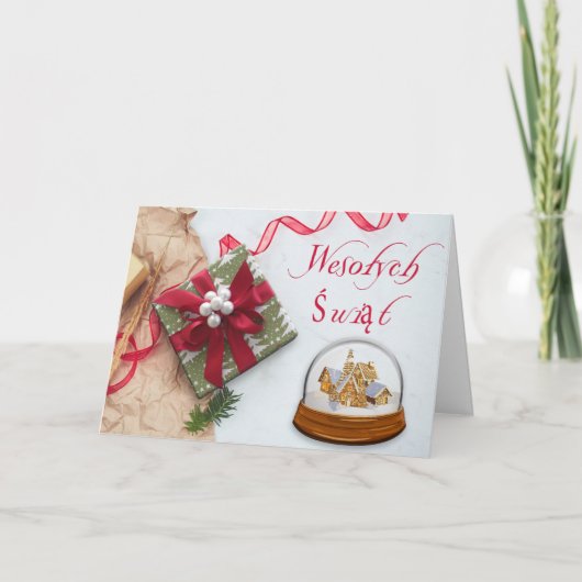 Polnisches/Polski - frohe Weihnachten/Wesołych Feiertagskarte (Vorderseite)