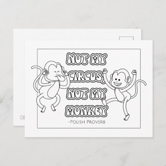 Polnisches Proverb-Färben Postkarte (Vorne/Hinten)