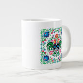 Polnisches Quadrat-Rastermuster Jumbo-Tasse (Vorderseite Rechts)