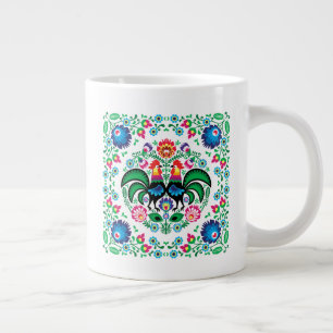 Polnisches Quadrat-Rastermuster Jumbo-Tasse