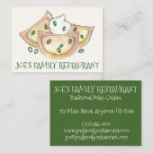 Polnisches Restaurant Diner Dumplings Pierogies Fo Visitenkarte (Vorne/Hinten)