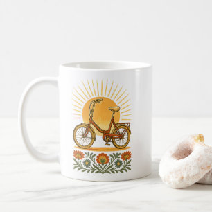 Polnisches Retro-Fahrrad-Volks-Sonnenuntergang Kaffeetasse